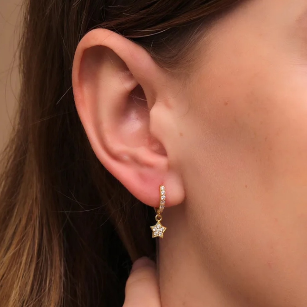 18K Gold Plated Star Earrings - Astrology Celestial Inspired Jewelry